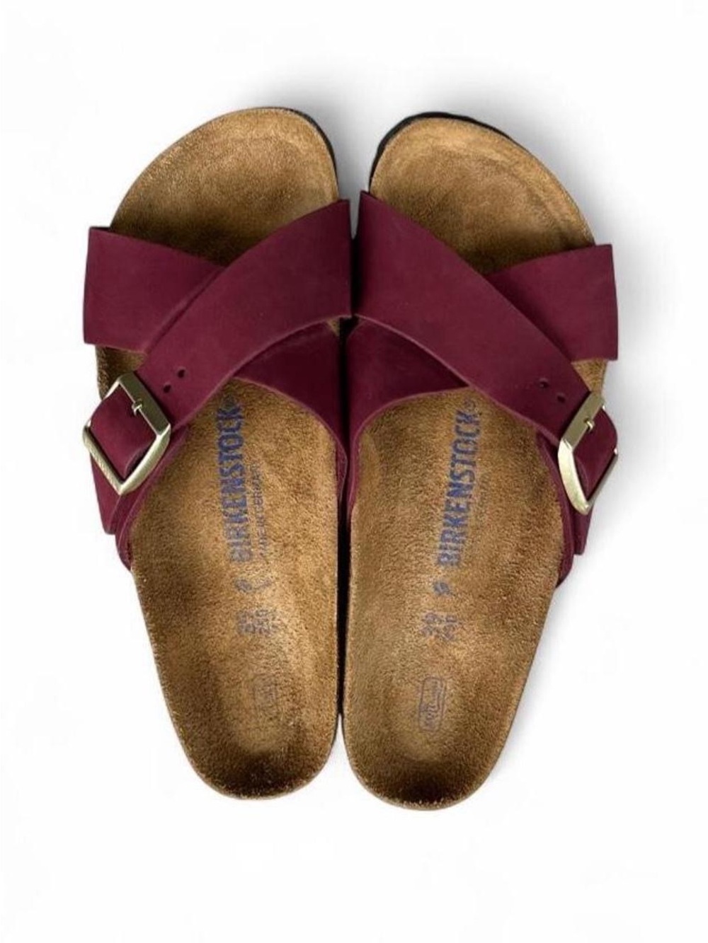 Birkenstock Siena Maroon Soft Footbed Slide Sandals EU 39 Women’s 8-8.5 Narrow